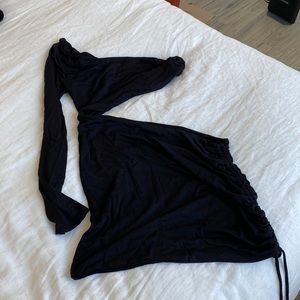 Fashion Nova Mingle Sensation One Shoulder Mini Dress - Black